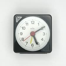 Image of Acctim Ingot Quartz Black Clock Travel Alarm Clock Light Snooze Hands 25/738BB