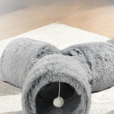 Image of Plush Pet Cat Tunnel Tube Tunnels for Indoor Cats Simple Portable Soft
