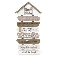 Image of Nautical Beach Rules Wall Plaque | Beach Hut Sign - Wall Art Coastal Decor
