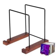 Image of Sturdy Vinyl Record Display Stand Desktop LP Storage Rack Bamboo Album Holder UK