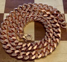 Image of PURE COPPER CUBAN LINK NECKLACE 12mm WIDE NICE AND CHUNKY ANY SIZE UP TO 24 INCH