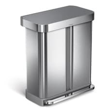 Image of simplehuman 58L Dual Compartment Step Can Bin
