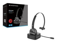 Image of Conceptronic POLONA03BD Wireless Bluetooth Headset With Charging Dock, CVC Noise