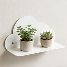 Image of Shelf, Metal Cloud Shape Organizer, Floating Display Shelf Hanging Bookshelf for
