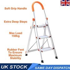 Image of Step Ladder 3 Steps Folding Aluminium