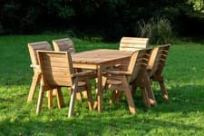 Image of Handmade Wooden 6 Seater Outdoor Dining Set