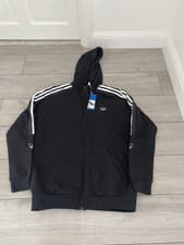 Image of Adidas ED4693 Outline Full Zip Hoodie Fleece, Black,  Size L  BNWT