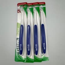 Image of GUM End-Tuft Toothbrush Blue 4 Pack Soft Tapered 308 NEW