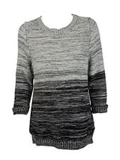 Image of NEW NY Collection Sweater Black Color-blocked Marled-Knit Womens Smal/Large