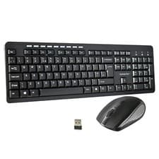 Image of 2.4GHz Wireless Keyboard And Mouse Set UK USB Dongle For PC Laptop Full-Size NEW