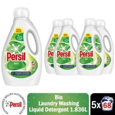 Image of Persil XXL Washing Liquid Detergent Bio Stain Removal 68 Washes 1.836 L, 5 Pack