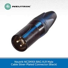 Image of Neutrik NC3MXX-BAG Male XLR Audio Connector 3 Pin Plug Black Body Microphone