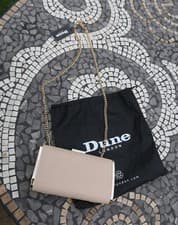 Image of Dune Nude Blaike Reptile Hard Clutch Chain Strap Gold New