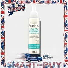 Image of Aveeno face calm + restore nourishing oat cleanser 200ml, UK