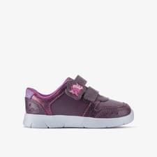 Image of Clarks Girls Ath Horn Toddler Berry Combination Trainers Textile Sports