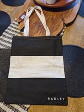Image of Radley Tote Bag, Black And White New With Tags . 16x 13 Inches