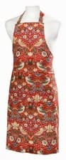 Image of 100% Cotton William Morris Strawberry Thief Design Apron with Adjustable Neck