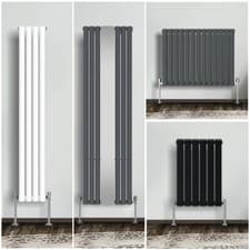 Image of Horizontal Vertical Designer Radiator Flat Panel Oval Column Central Heating
