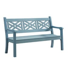 Image of Winawood Speyside 3 Seater Wood Effect Bench - Powder Blue