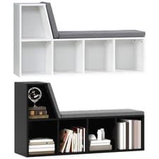 Image of HOMCOM 2 Tier Bookcase Modern Bookshelf w/ Removable Cushions for Home Office