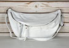Image of XXL 50 cm-19.68''- 2 Silver Zippers, Leather Fanny Pack Women,Bum Bag, Belt Bag