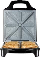 Image of Tower T27021 4-Slice Deep Fill Sandwich Maker, Non-Stick Plates, 1600 W, Black