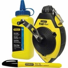 Image of Stanley FatMax Chalk Line Kit Set 30m Blue Chalk & Marker Pen 0-47-681 STA047681