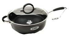 Image of STELLAR 3000 28CM NON STICK SAUTE PAN & LID BLACK S324B
