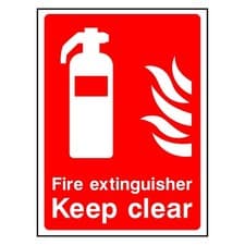 Image of Fire Extinguisher Keep Clear Sign or Sticker | FEQP0004