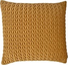 Image of Filled Cushion Cover AMORY GOLD Ruched Velvet By Laurence Llewelyn-Bowen