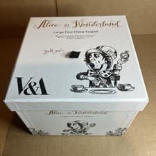Image of Victoria And Albert Alice In Wonderland Fine China Large Teapot 1.1 Litre Boxed
