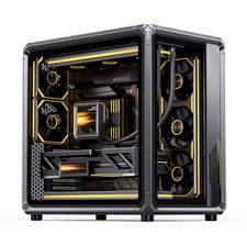 Image of Jonsbo X400 Gray ATX computer case supporting back-plug