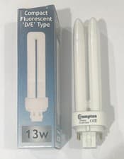 Image of 10 x Crompton 13w 4 Pin G24q-1 3500K White Low Energy CFL PLC Light Bulb Lamp