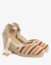 Image of Castaner Carina 80 Tostado Crochet Striped Espadrilles UK6 / EU 39 BNIB