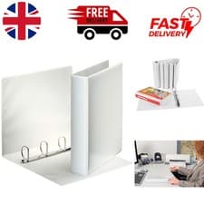Image of High-Quality 4 D-Ring A4 Presentation Binder in White – 40mm Capacity