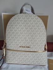 Image of Genuine Michael Kors Rhea Medium MK Signature Backpack in Vanilla sales