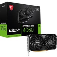 Image of MSI GeForce RTX 4060 VENTUS 2X BLACK 8G OC Gaming Graphics Card - 8GB GDDR6X, PC