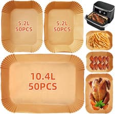 Image of 150PCS Air Fryer Liners for Ninja Foodi Flexdrawer AF500UK 10.4L & Duronic AF34