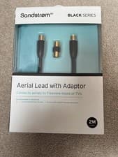 Image of SANDSTROM AV Black Series S2AER114X Aerial Cable & Adapter - 2 m
