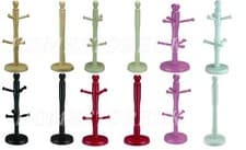 Image of KITCHEN PAPER TOWEL ROLL HOLDER / 6 MUG TEA CUP TREE BEECH WOOD WOODEN STAND