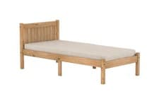 Image of RIO 3ft Single Wooden Bed Frame – Solid Pine & White Wash- Bedroom Furniture