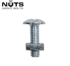 Image of M6 M8 M10 Roofing Bolts Screws Cross Slotted Dome with Square Nuts Zinc Plated