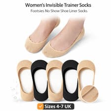 Image of Womens Invisible Trainer socks Footsies No Shoe Show Liner Socks Ladies