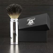 Image of MEN'S SHAVING BRUSH BEST TRAVEL SHAVING BRUSH MEN'S ESSENTIALS STAINLESS STEEL