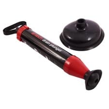 Image of Amtech S1502 Drain Plunger, Unblocker For Sink, Bathtubs And Toilets (Red/ Black