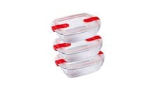Image of Pyrex Cook & Heat Set of 3 Identical 28,4 x 23,4 x 24,8 cm, Transparent