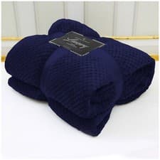 Image of LUXURY POPCORN WAFFLE BLANKET FLEECE TRAVEL THROW SOFA BED WARM COSY EXTRA LARGE