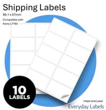 Image of A4 Shipping Labels 99.1 x 57mm 10 Per Sheet 100 Sheets Inkjet Laser L7163