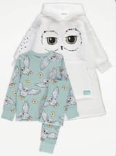 Image of Harry Potter 3 Pc Cream Plush Snuggle Hoodie & Turquoise Pyjama Set 6-7 Years