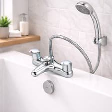 Image of CLEVER Haze Bath & Shower Mixer Chrome - Dual Lever Tap with Handset